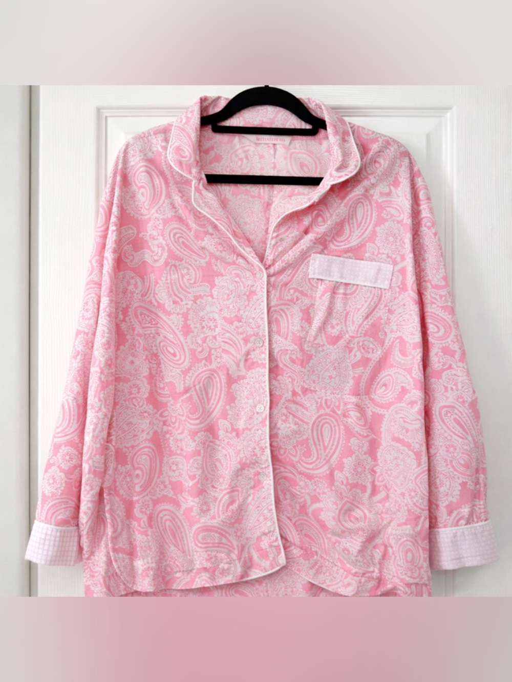 Victoria's Secret Pink Paisley Pajama Top Button Front Cotton Large